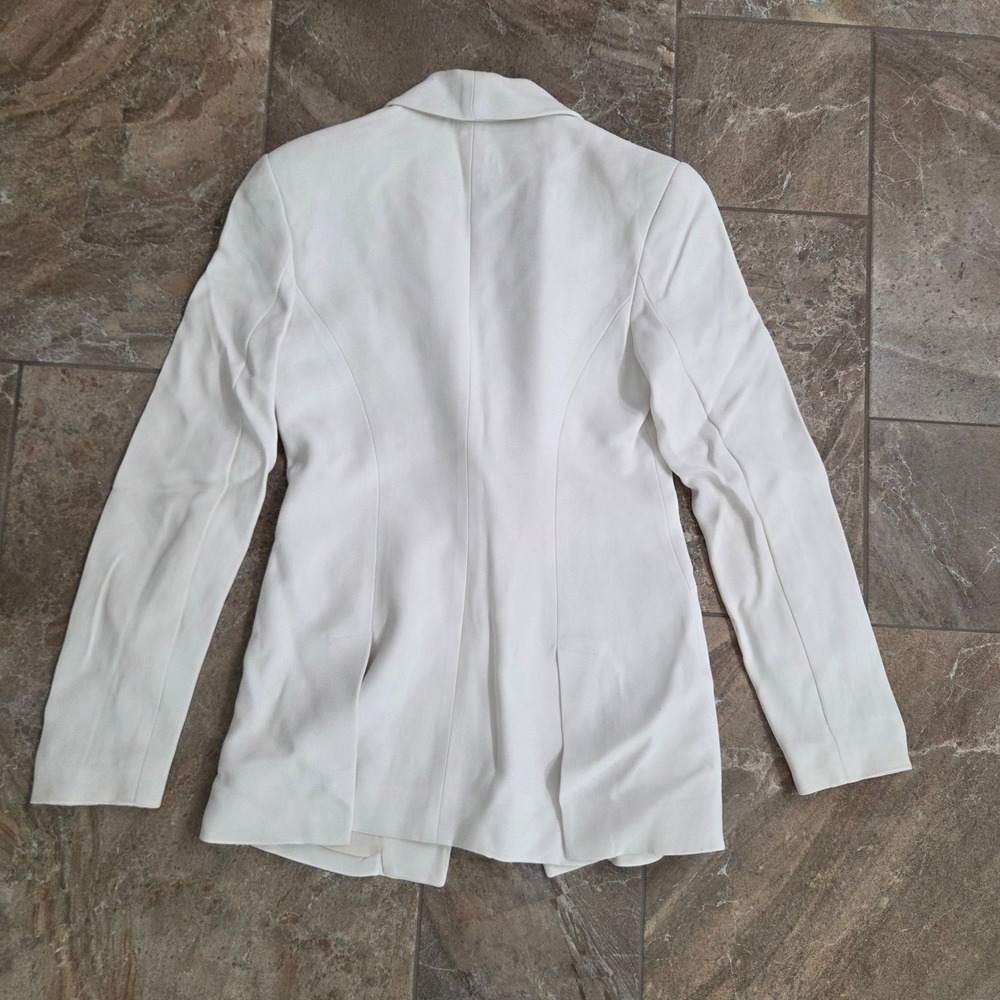 Cushnie Womens White Shawl Collar Blazer Jacket Silk Lining Size 4 Made in USA - Picture 5 of 6